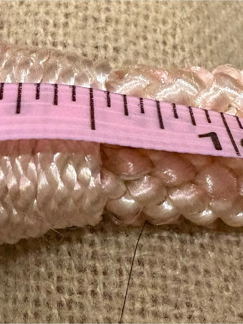 Peach or light pink Braided Pearl Accent Women's Belt